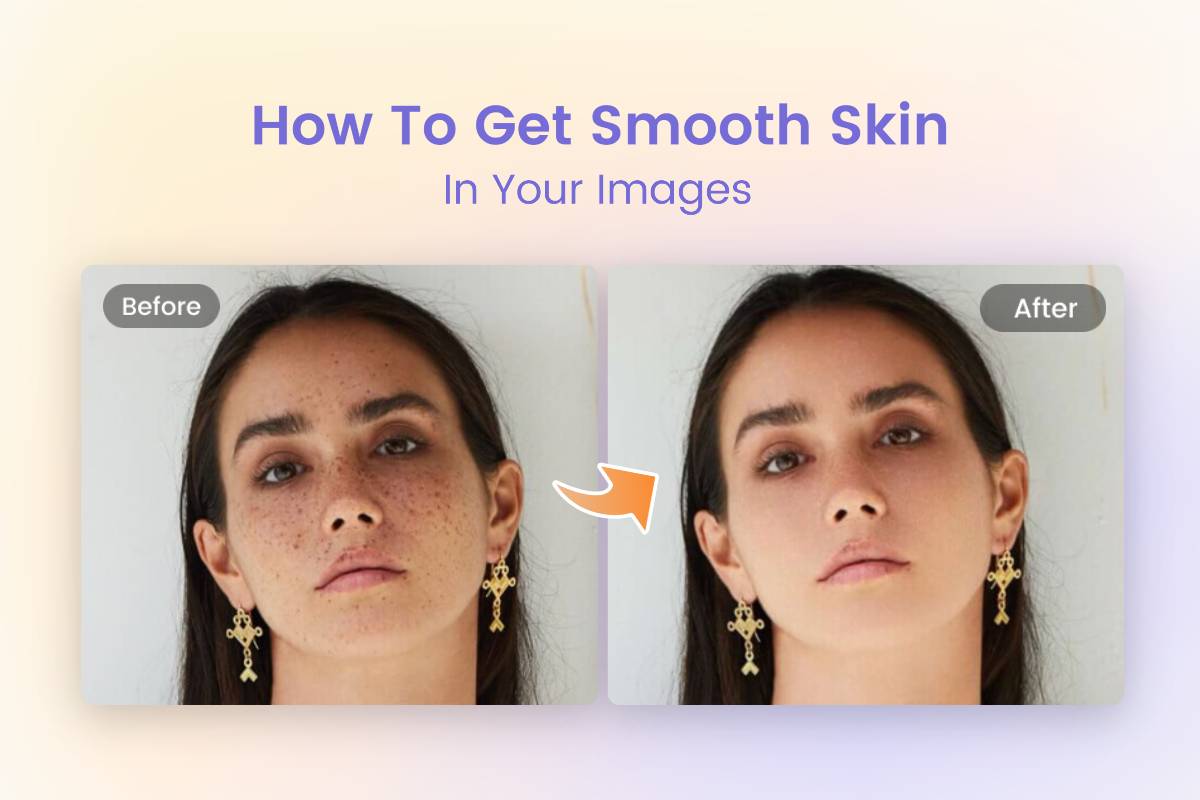 before and after contrast of a girl with blemish and smooth skin
