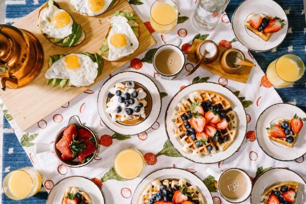 delicious food on the table